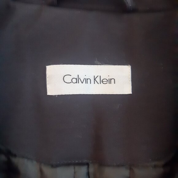 Calvin Klein SZ 42R Black Quilted Lined Men's Nylon Medium Length Overcoat - Picture 5 of 16